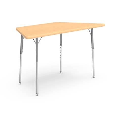 Virco 25.81 in. W, 60 in. L, 22-30 in. H, Fusion Maple Top / Beige Edge 48TRAP60